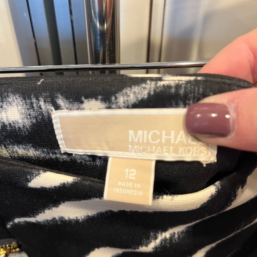 Michael Kors Monochrome Zebra Pencil Skirt
